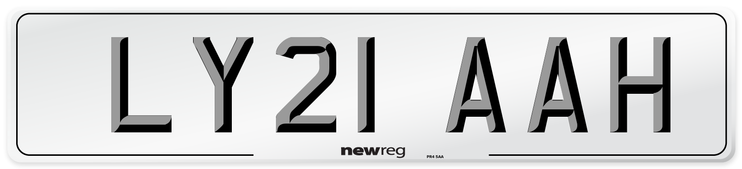 LY21 AAH Number Plate from New Reg